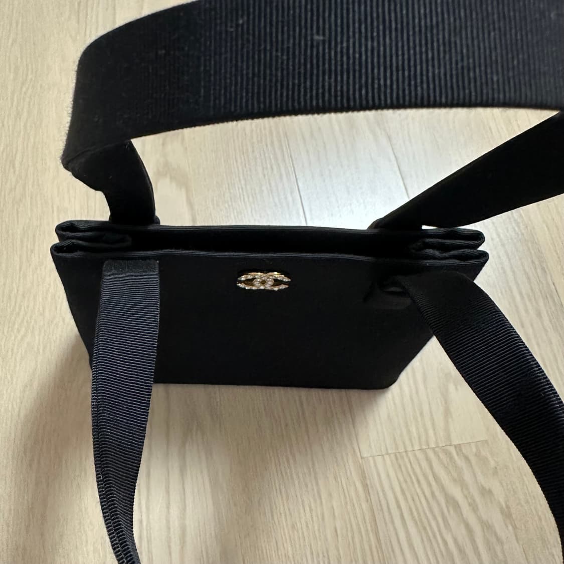 샤넬 라인스톤 CC 블랙 그로그랭 미니 핸들백 / 빈티지 상품이미지6