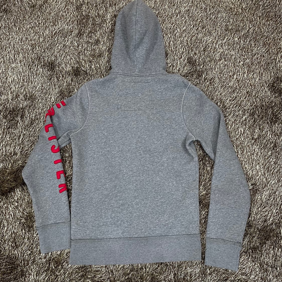 홀리스터 Hollister 진그레이 레드 로고 기모 후드집업 S 상품이미지7