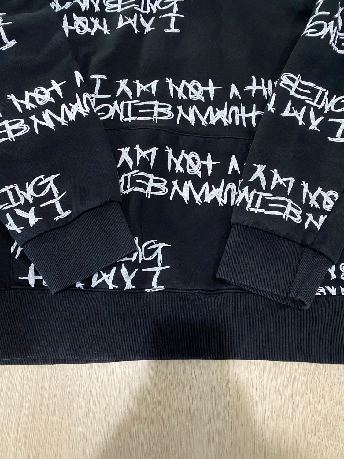 아임낫어휴먼비잉 레터링 후드티 XL 상품이미지2