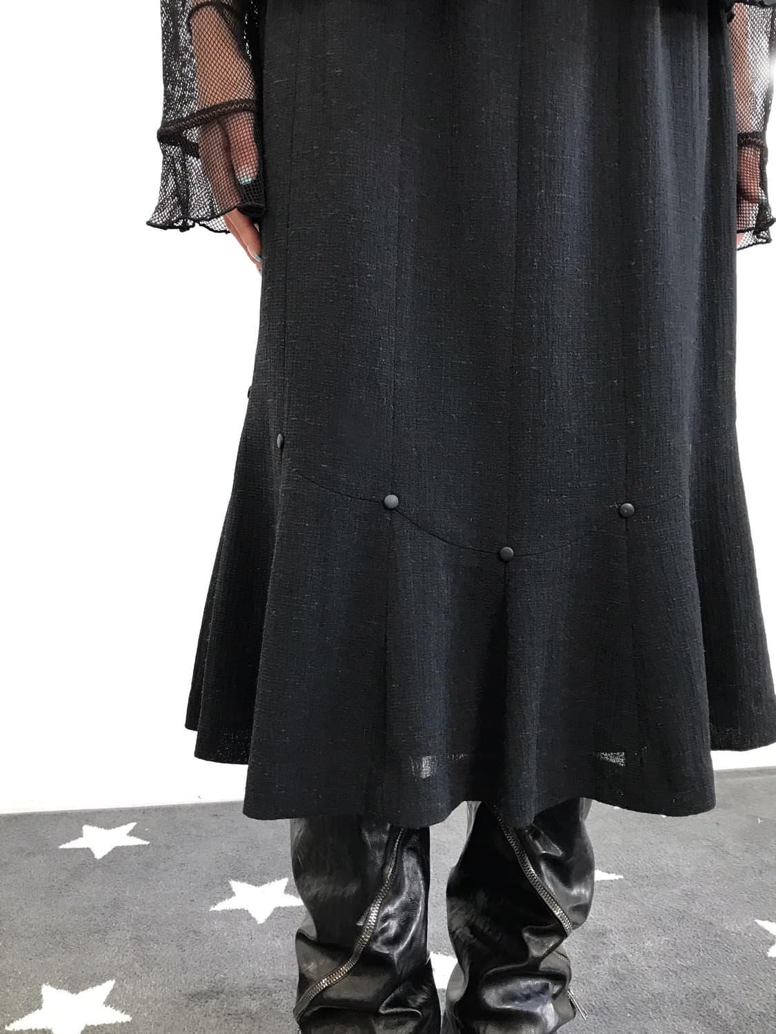 Jpn Button-Detail Mermaid Midi Skirt 상품이미지2