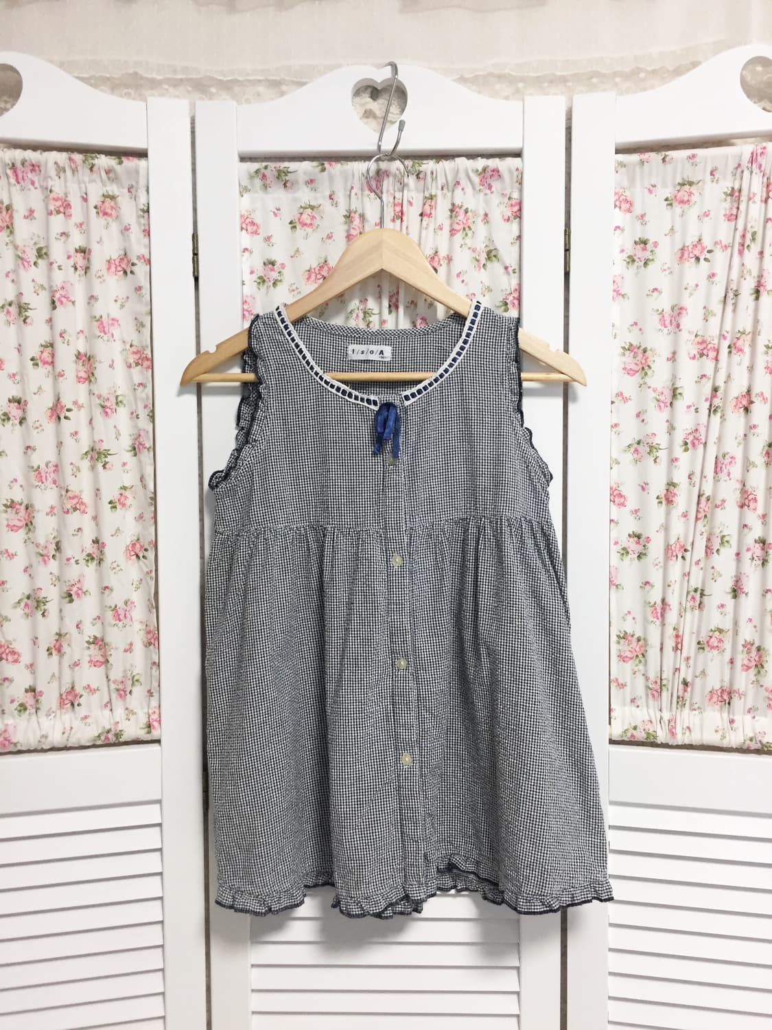 빈티지 모리걸 네이비 리본 블라우스 상품이미지1