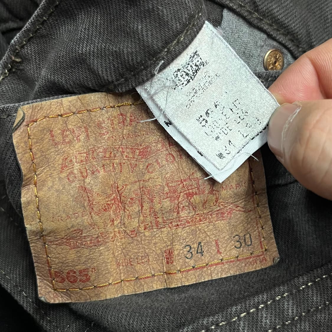 90s USA Levis565 브라운 데님 팬츠 (33“) 상품이미지5
