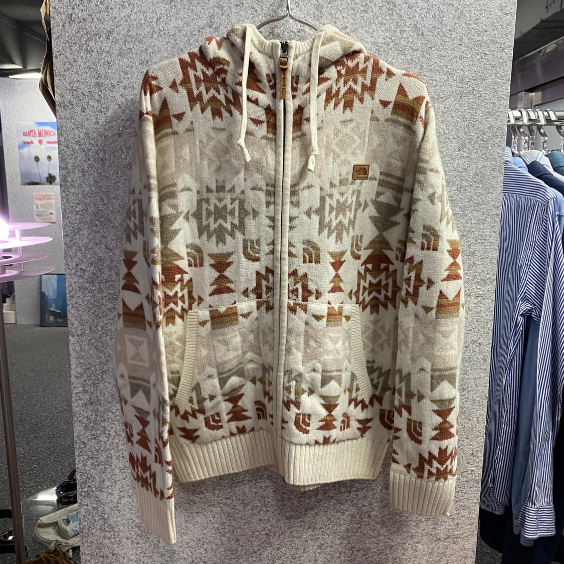 노스페이스 나바호 에어 울 베이지 스웨터 니트 집업 B3976  상품이미지2