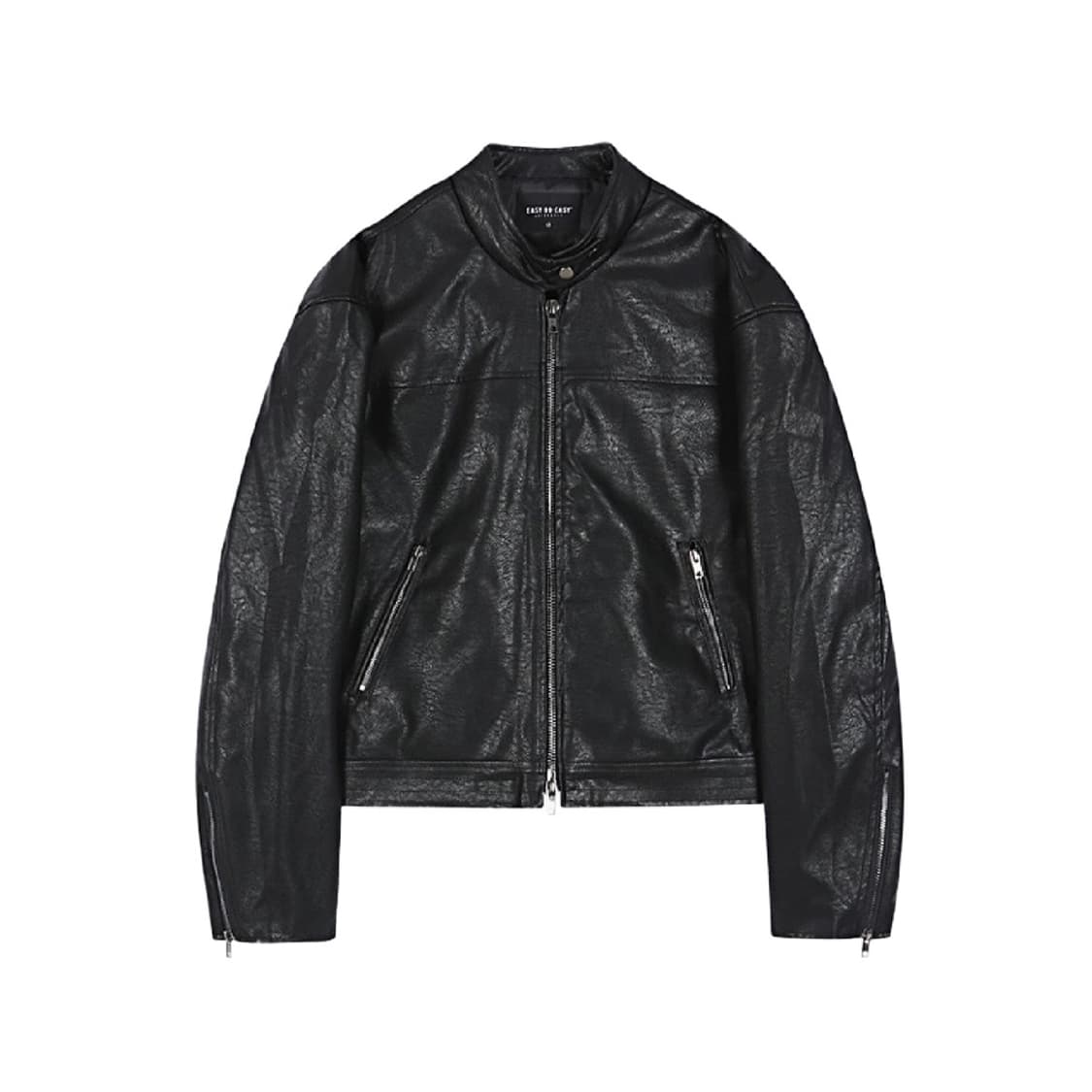 (1회착 우체국 택포가격) 이지노이지 신세틱 레더크롭 바이커자켓 블랙 2 상품이미지1