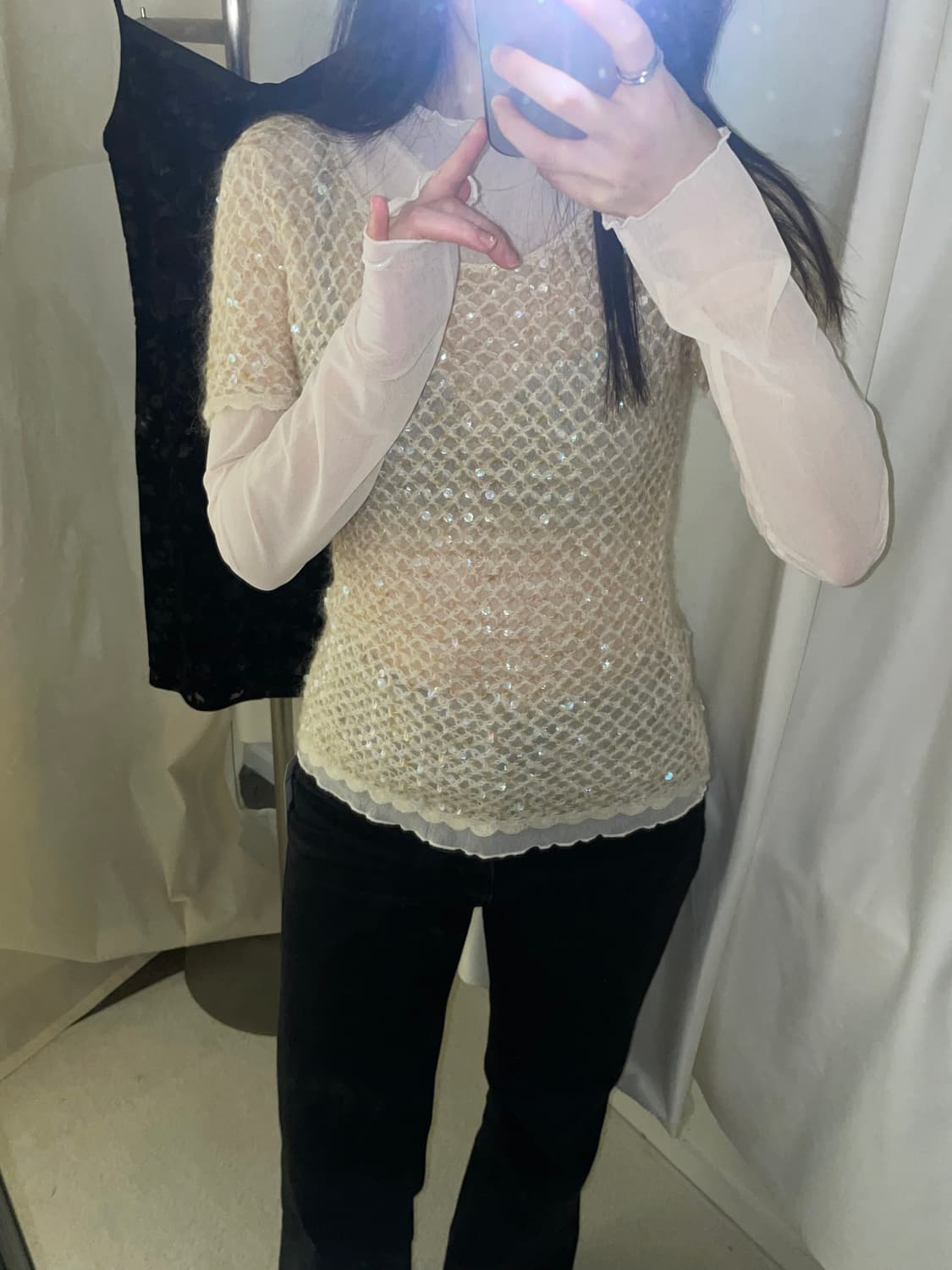 vintage spangle crochet knit 상품이미지10