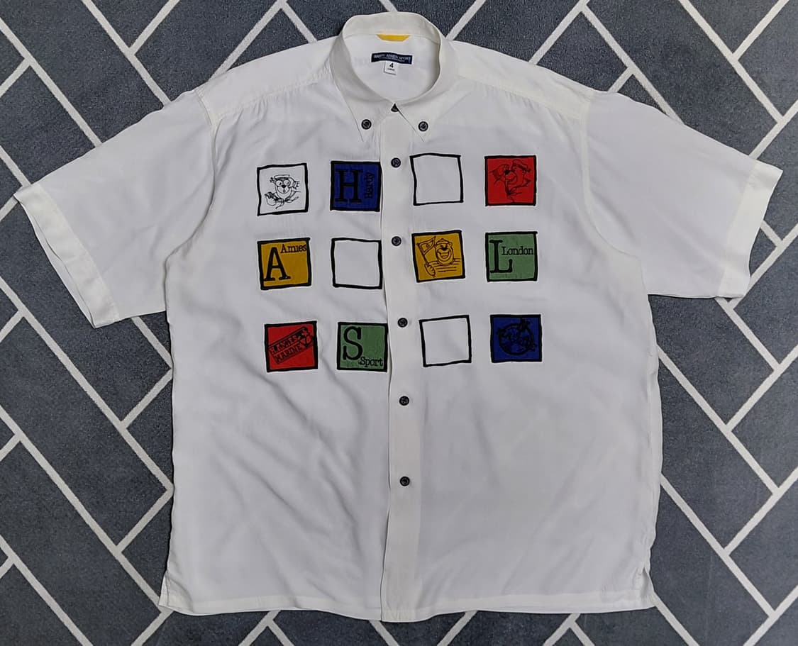 ​[L/실크혼방] HARDY AMIES SPORT 자수 레이온 셔츠 상품이미지2