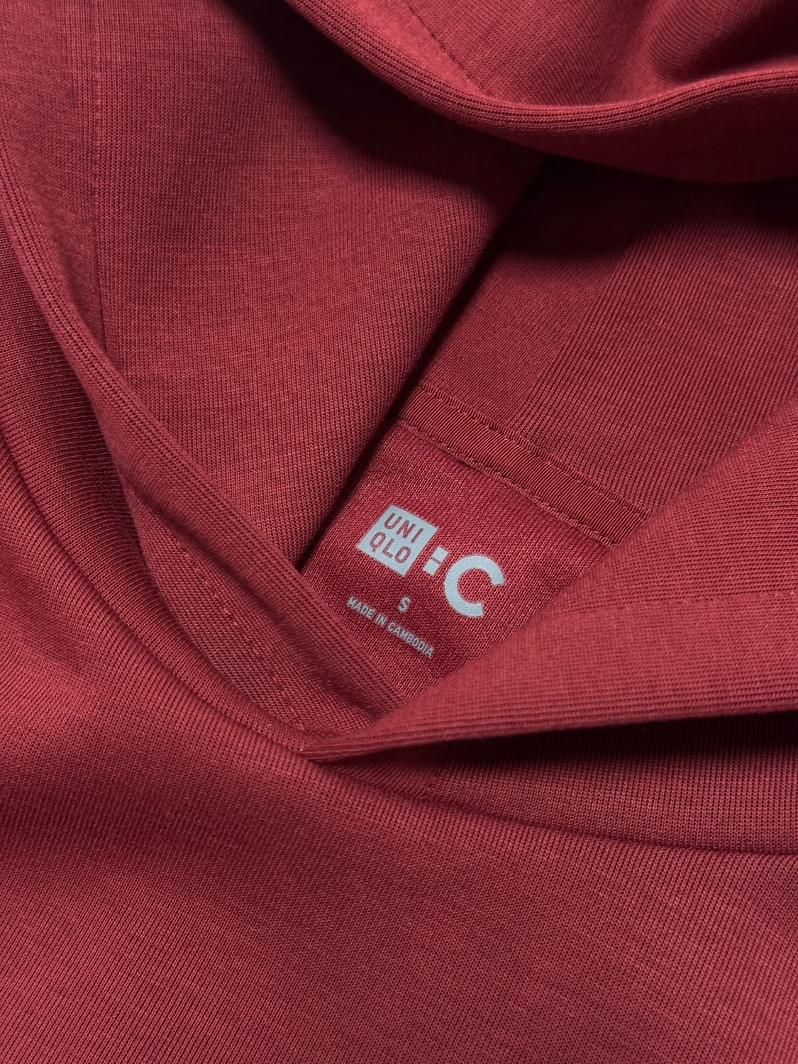 유니클로C 스웨트 오버사이즈 풀파카 레드 S 상품이미지3