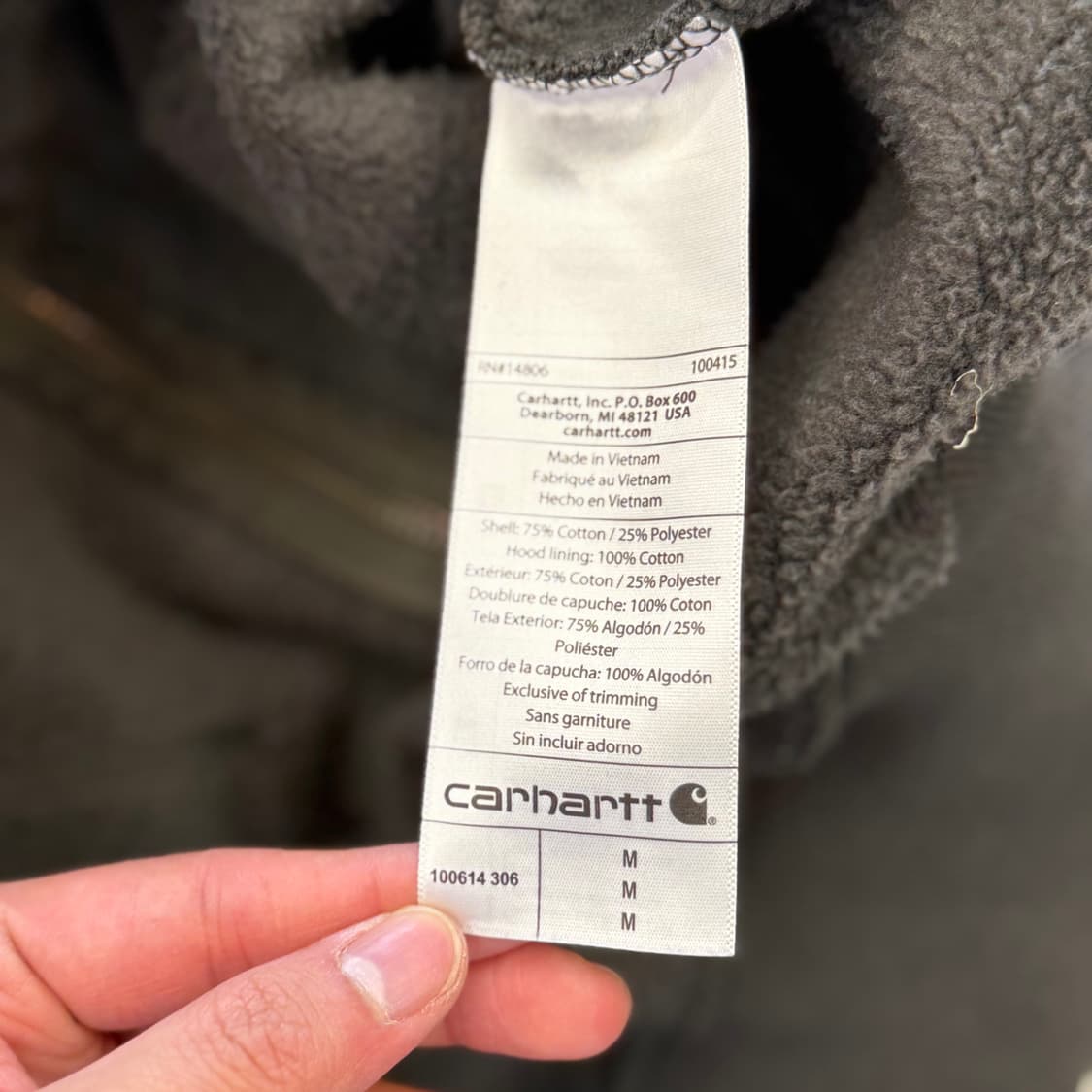 M 칼하트 레인 후드 집업 상품이미지5