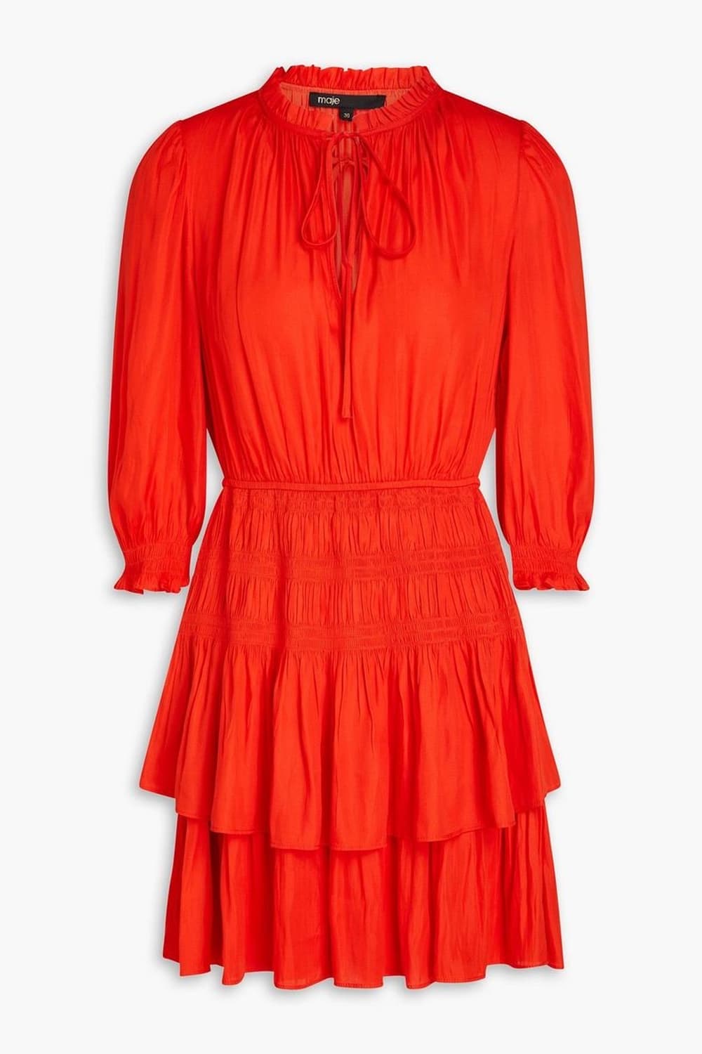 마쥬 새틴 미니 드레스 레드 상품이미지3