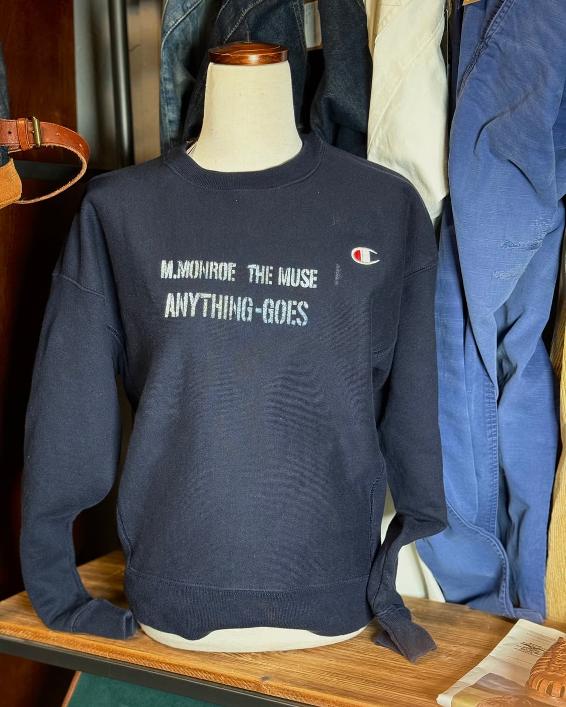 챔피온 리버스위브 애니띵고우즈 스텐실 로고 스웻셔츠 M 상품이미지7