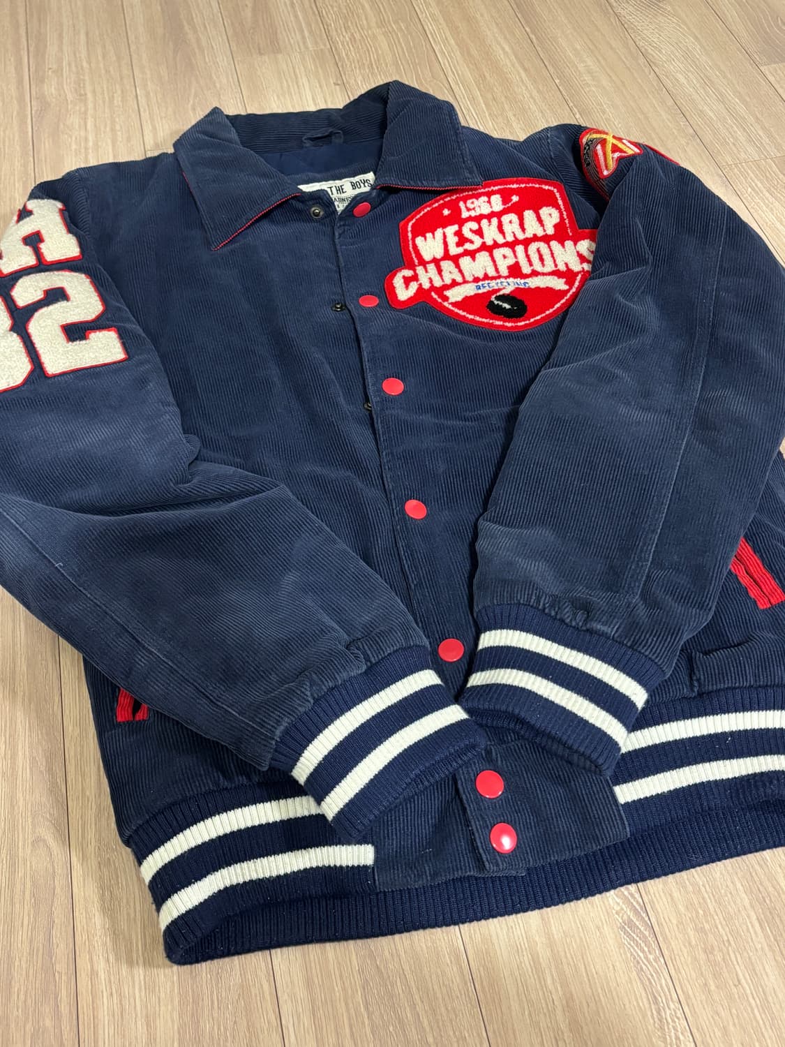 더 매드니스 패치 와펜 코듀로이 바시티 자켓 M 상품이미지1