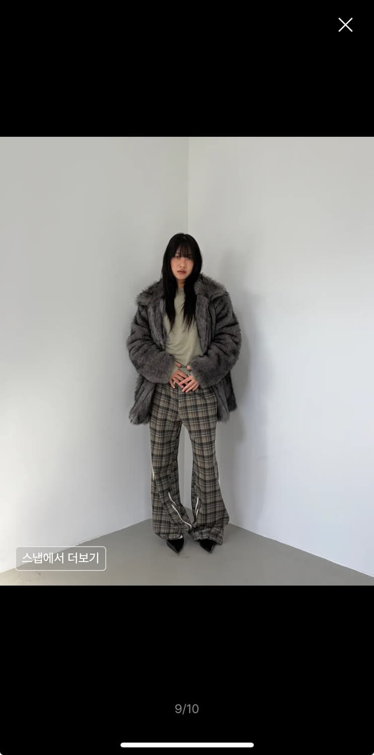 밀로우먼 퍼 자켓 차콜 색상 M 상품이미지2