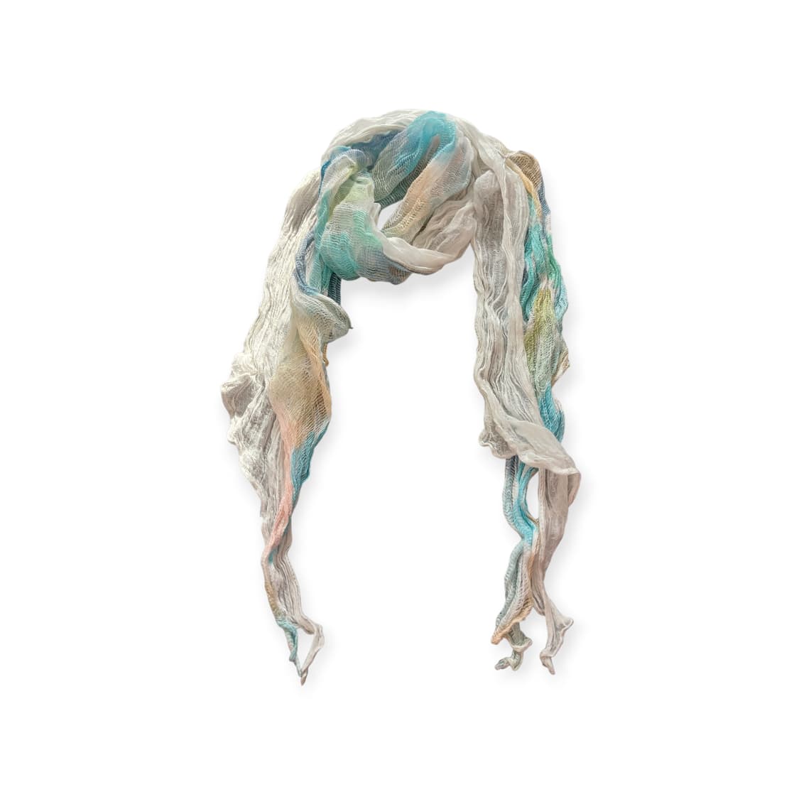 모리걸 블루&화이트 실크믹스 스카프 상품이미지1