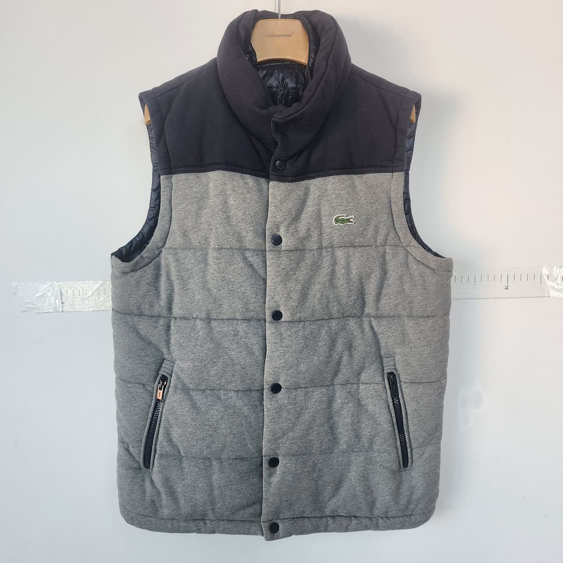 라코스테 패딩 조끼 그레이 블랙 상품이미지1