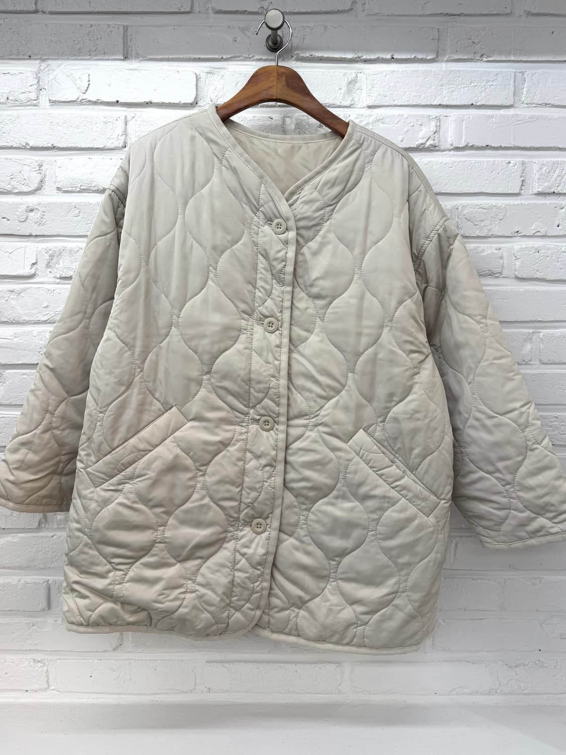 아이보리 경량패딩 상품이미지3