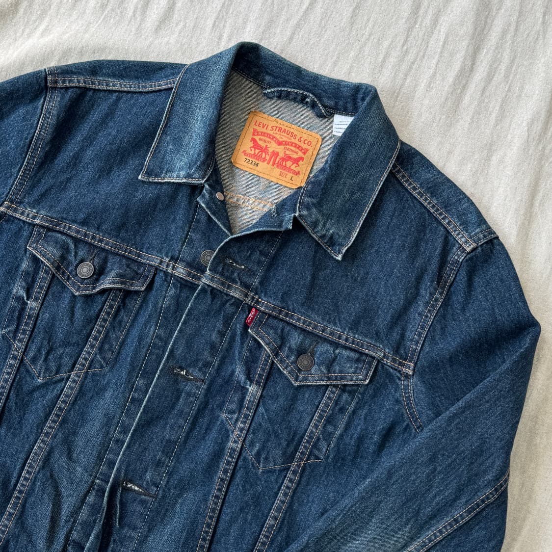 리바이스 진청 스톤워싱 데님자켓 L 상품이미지2