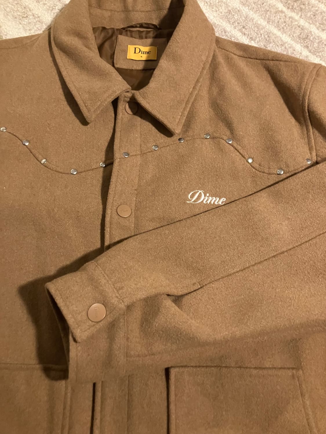 Dime 다임 스케이트보드 울 보머 자켓 탄 XL 상품이미지4