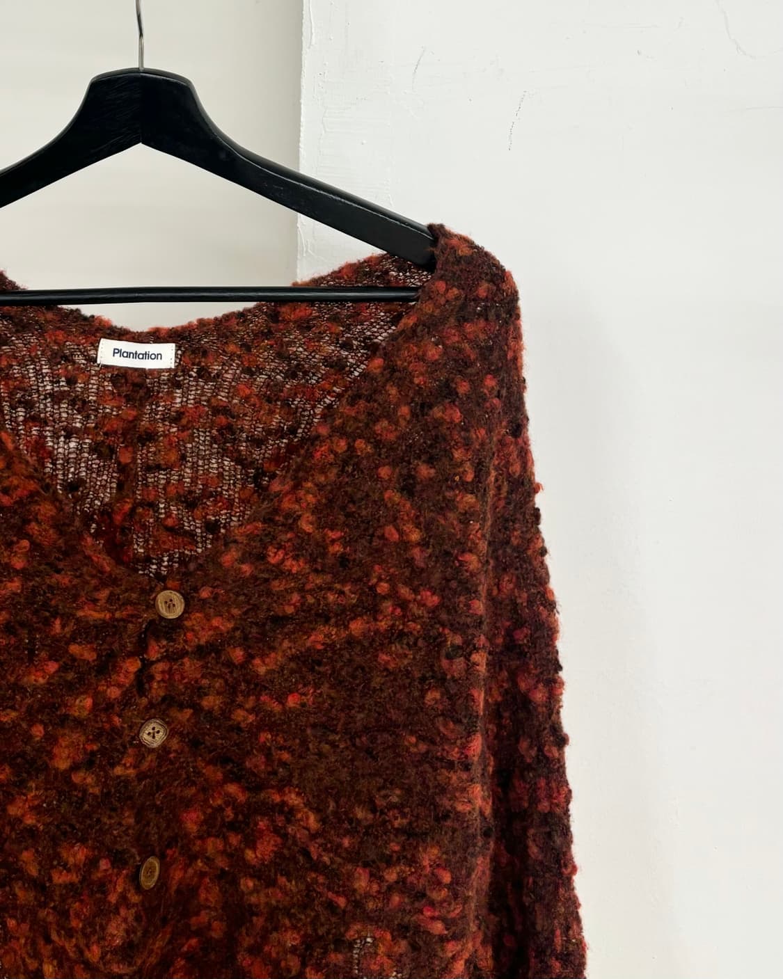 플랜테이션 (이세이 미야케)  레드 케이블 니트 가디건 상품이미지4