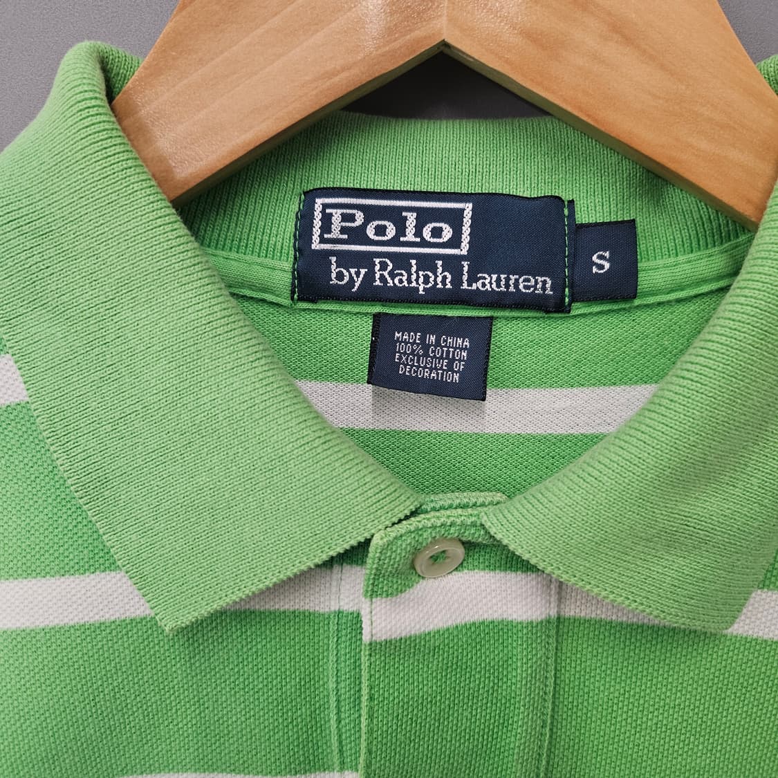 폴로 랄프로렌 스트라이프 반팔 카라티 그린 상품이미지5