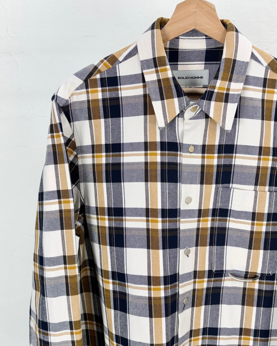 솔리드옴므 19ss 브라운 체크 헤비 코튼 오버 셔츠 상품이미지2