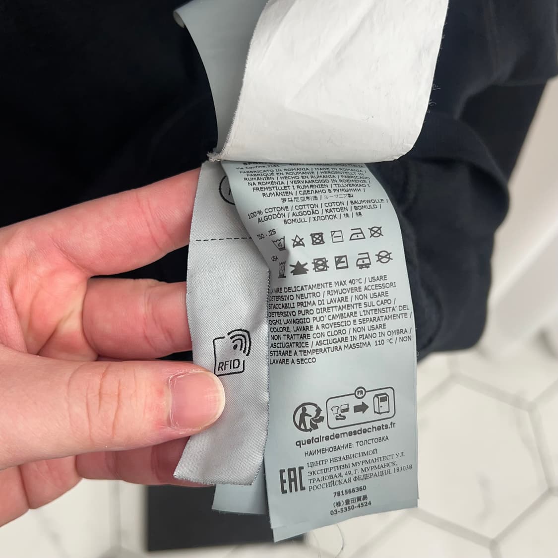 스톤아일랜드 맨투맨 블랙 (L) 상품이미지7