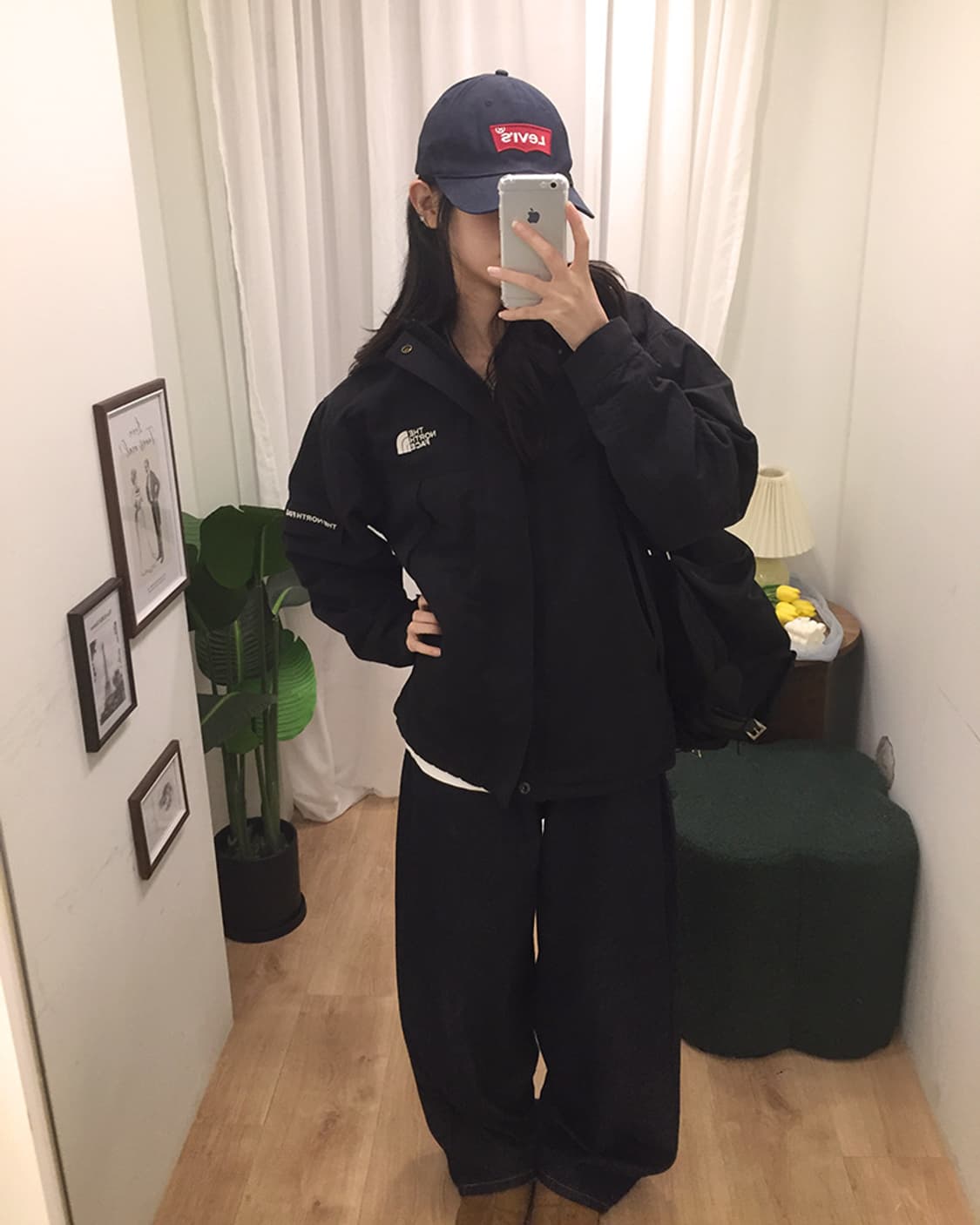 공용 노스페이스 기모 후드바람막이 100 상품이미지1