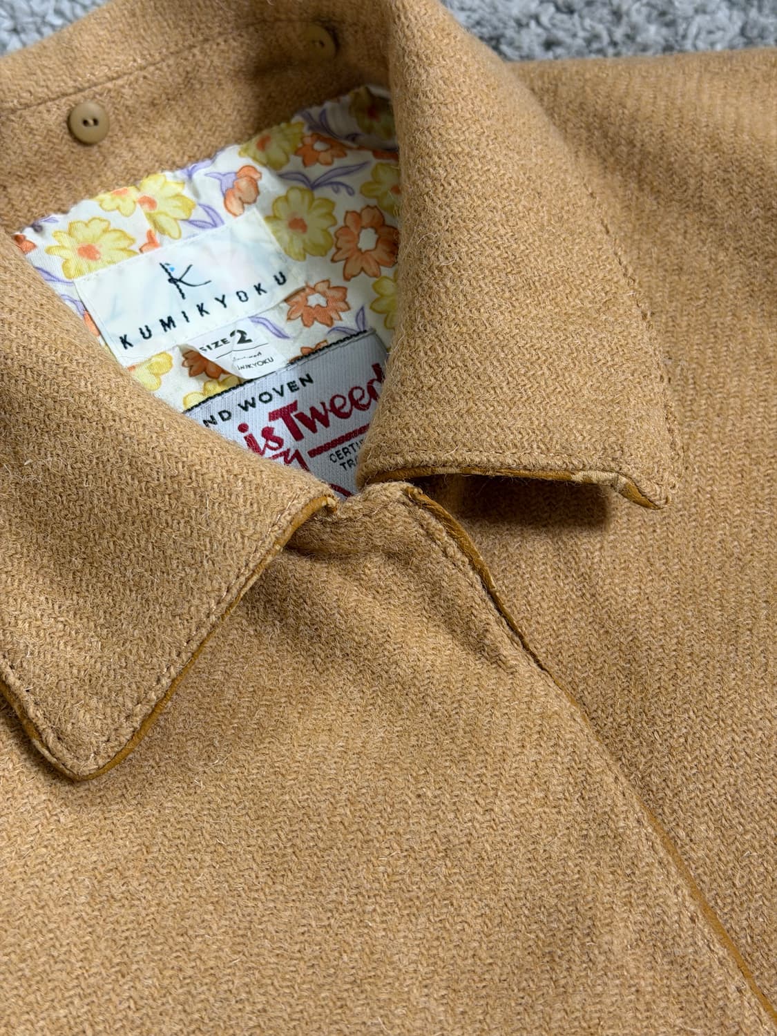 쿠미쿄쿠 해리스트위드 스냅버튼 울 자켓 상품이미지6