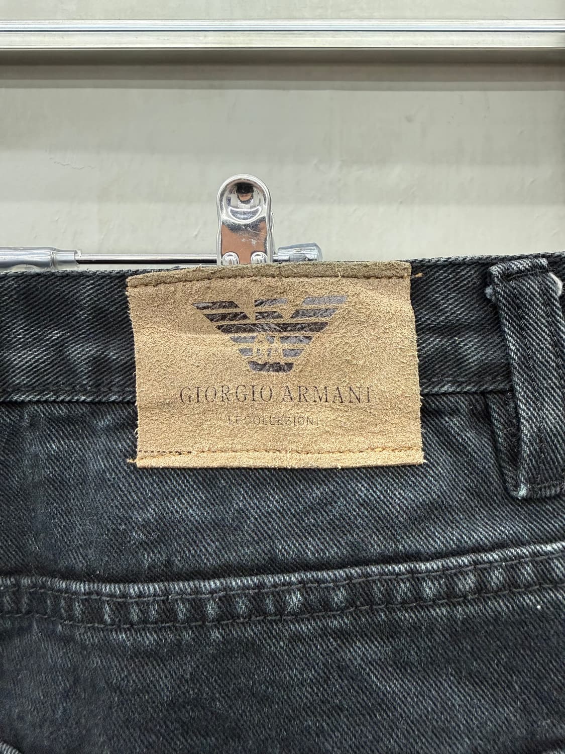 조르지오 아르마니 90S 스틸링 패치 흑청 블랙 데님 팬츠 상품이미지6