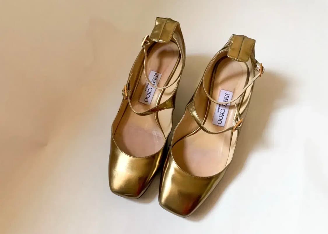 [EU37] 지미추 WILBUR 메탈릭 골드 메리제인 슈즈 상품이미지1