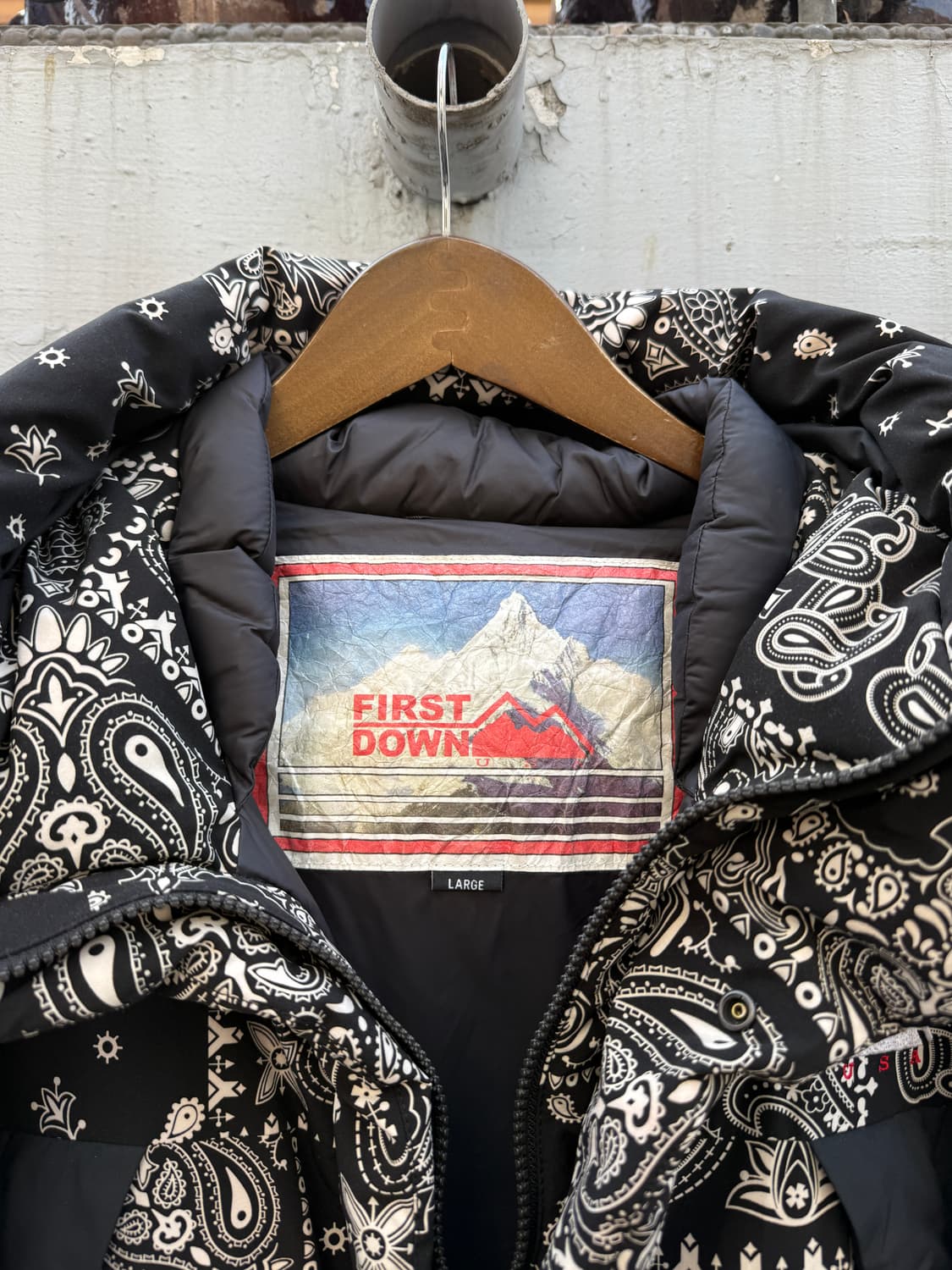 퍼스트다운 프릭스스토어 페이즐리 다운파카 L 상품이미지5