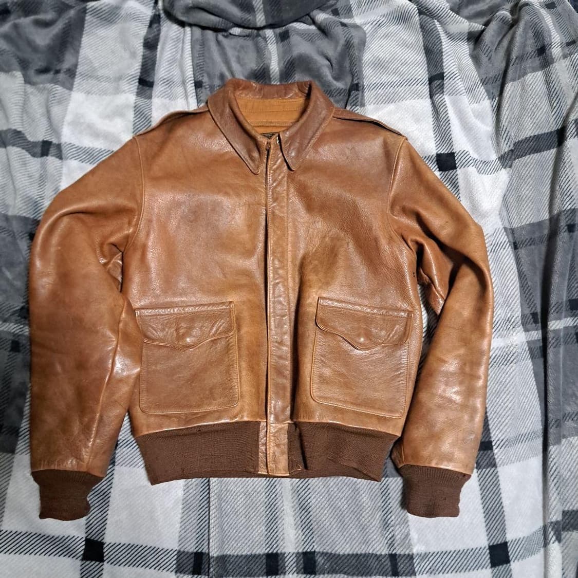 (38) 버즈릭슨 a-2 브라운 가죽자켓 상품이미지2