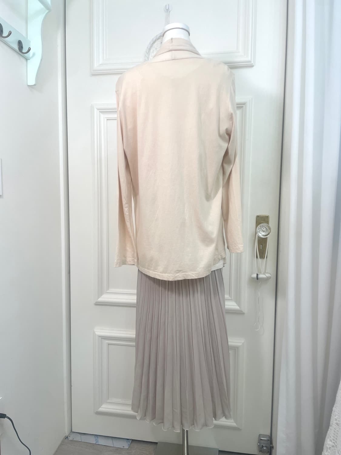 sheer gray chiffon pleats long banding s 상품이미지8