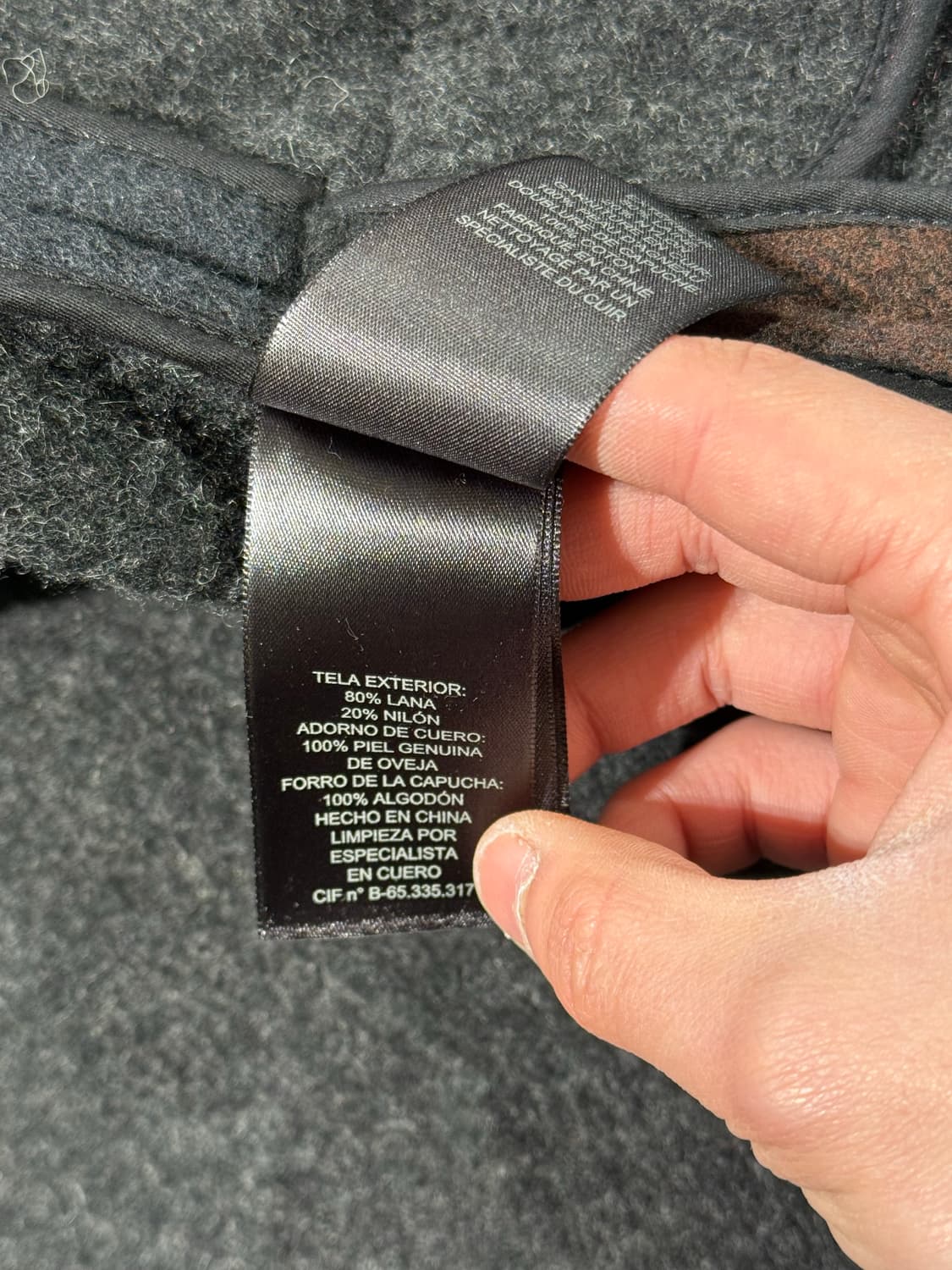 코치 쉽 레더 트리밍 체크 울 후디 케이프 상품이미지9