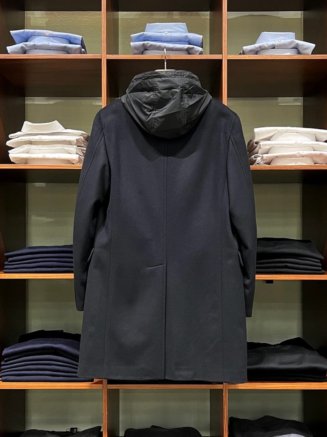 프라다 탈부착 나일론 후드 남성 울 코트 52 (UC412D 1FQX) 상품이미지2