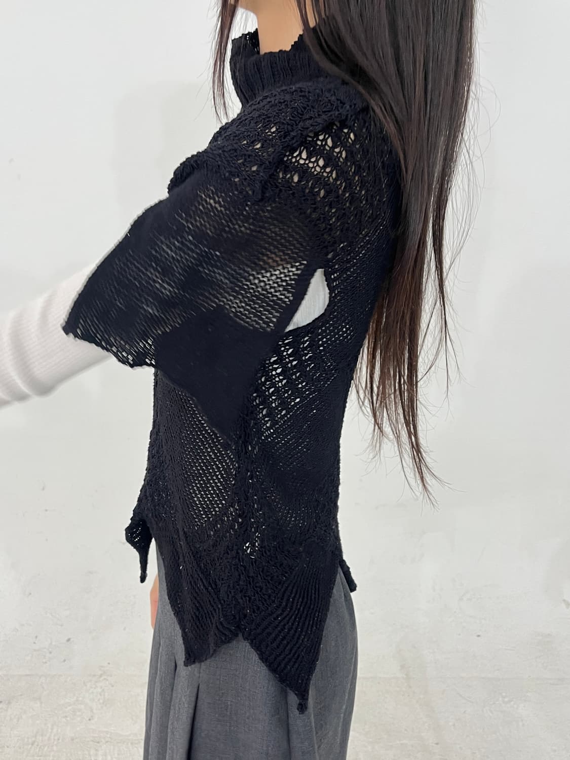 Unique design knit top 상품이미지4