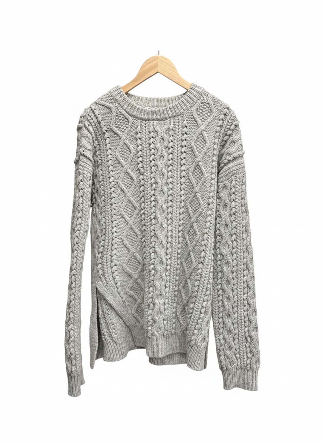 [빈티지] 그레이 헤비 꽈배기 니트 스웨터 상품이미지1