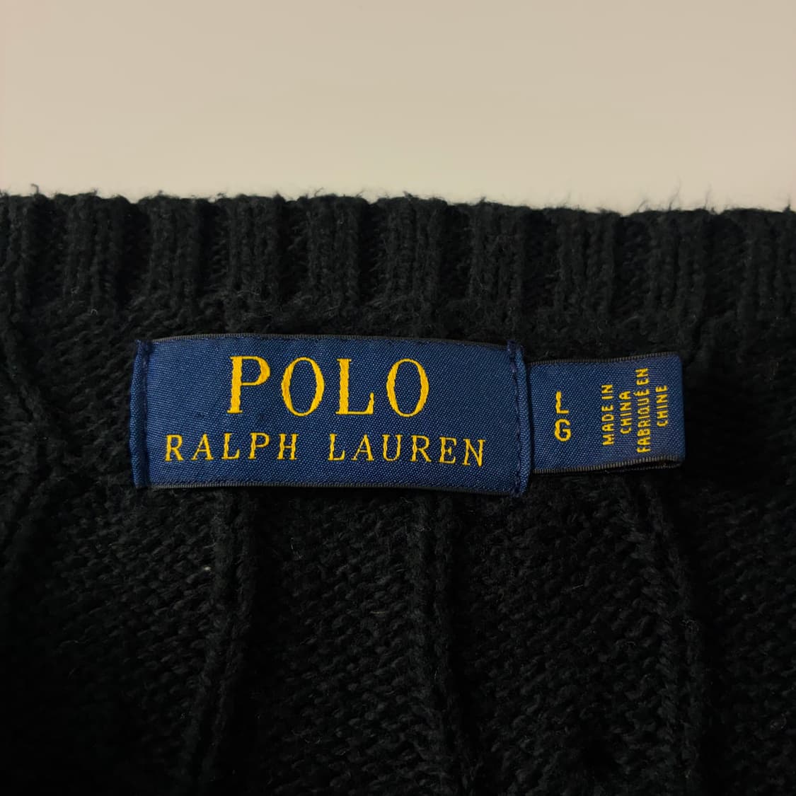 Polo  폴로 랄프로렌 자수 코튼 블랙 꽈배기 니트  상품이미지4