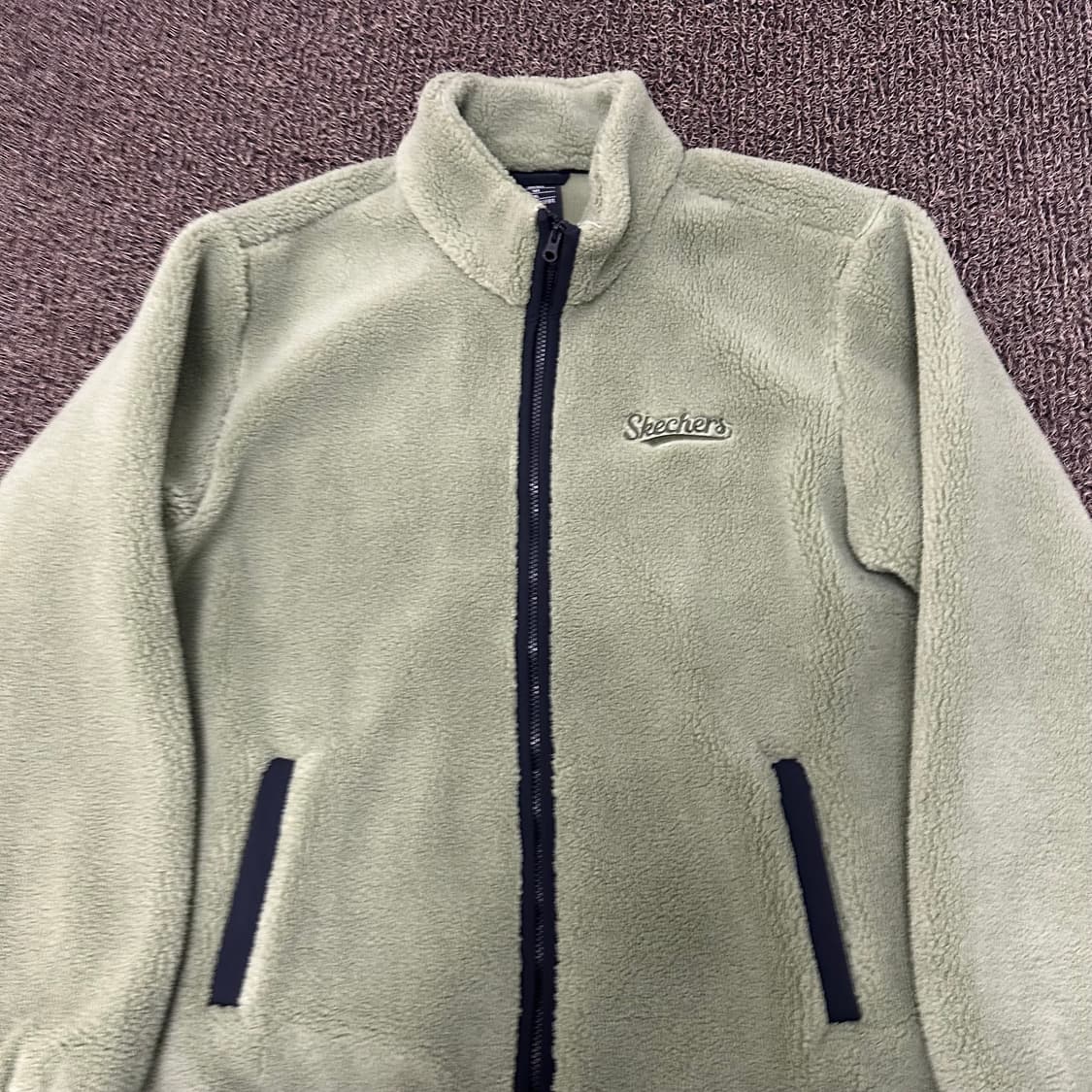 SKECHERS 스케쳐스 뽀글이 털 후리스 자켓 카키 105(XL) 상품이미지2