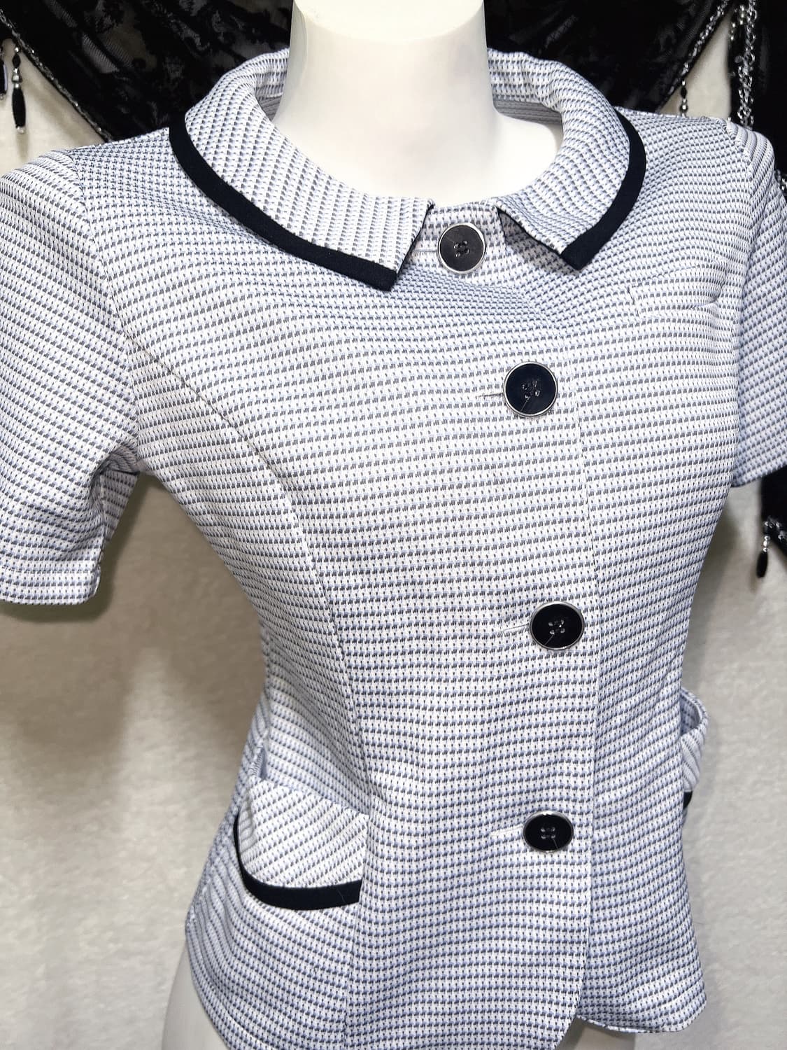 로맨틱갸루 로걀 반팔 블라우스자켓 러블리 양산형 하객 핀터 올드머니 상품이미지4