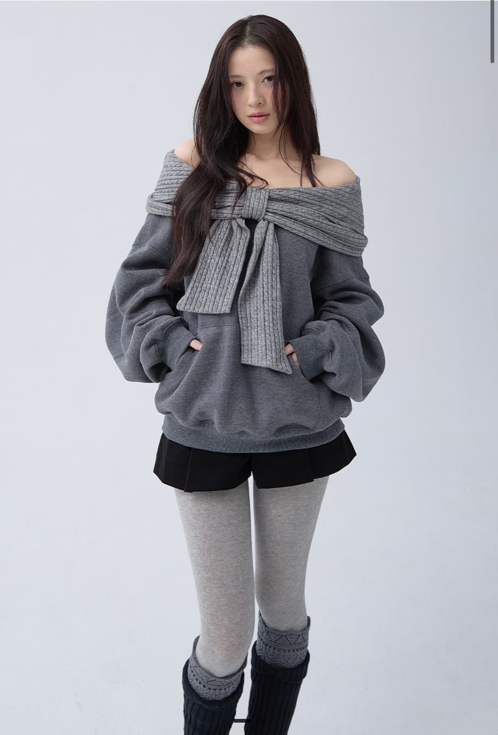 더티스 리본후드 그레이 상품이미지1