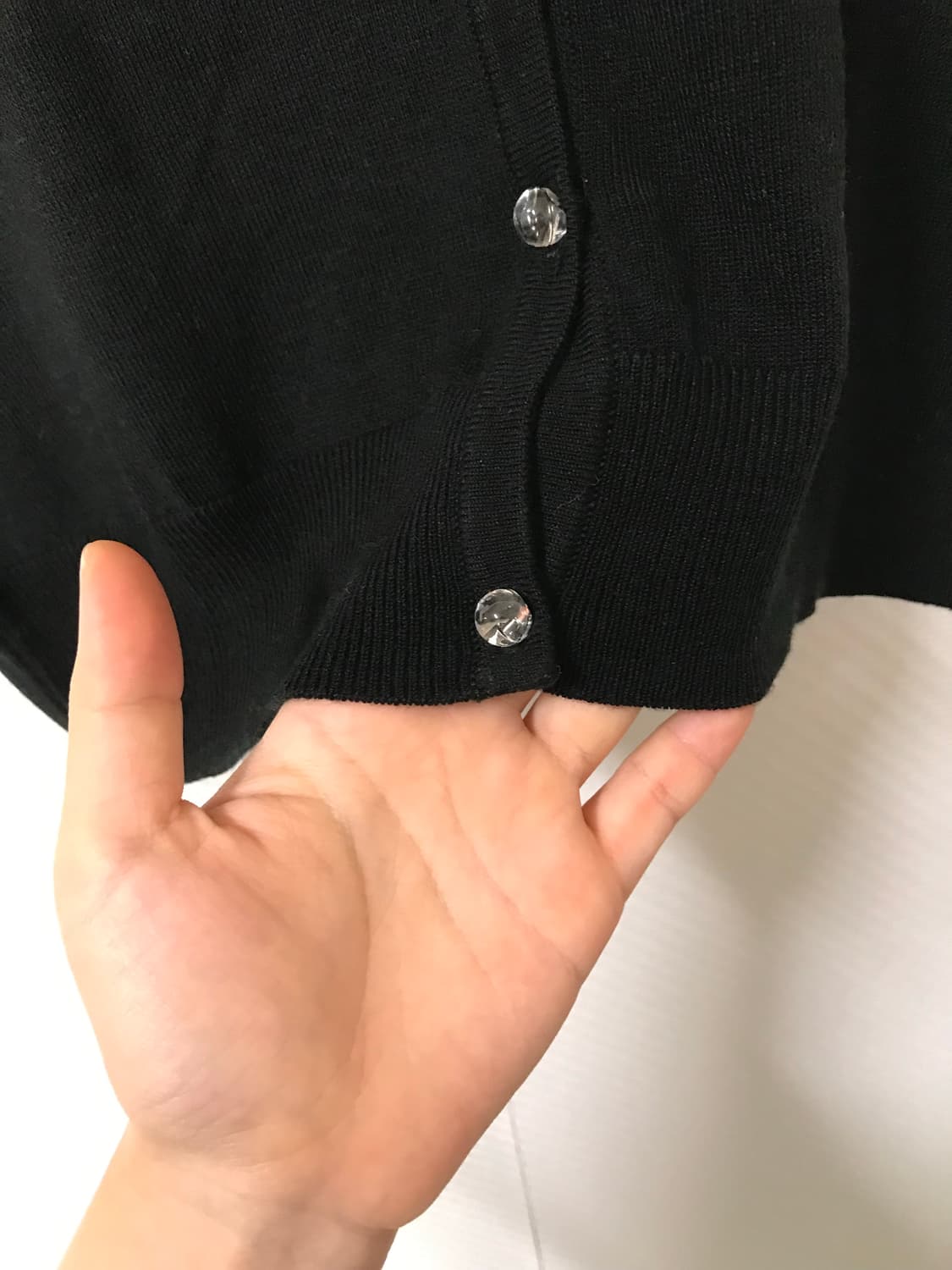  black clear button knit cardigan  상품이미지3