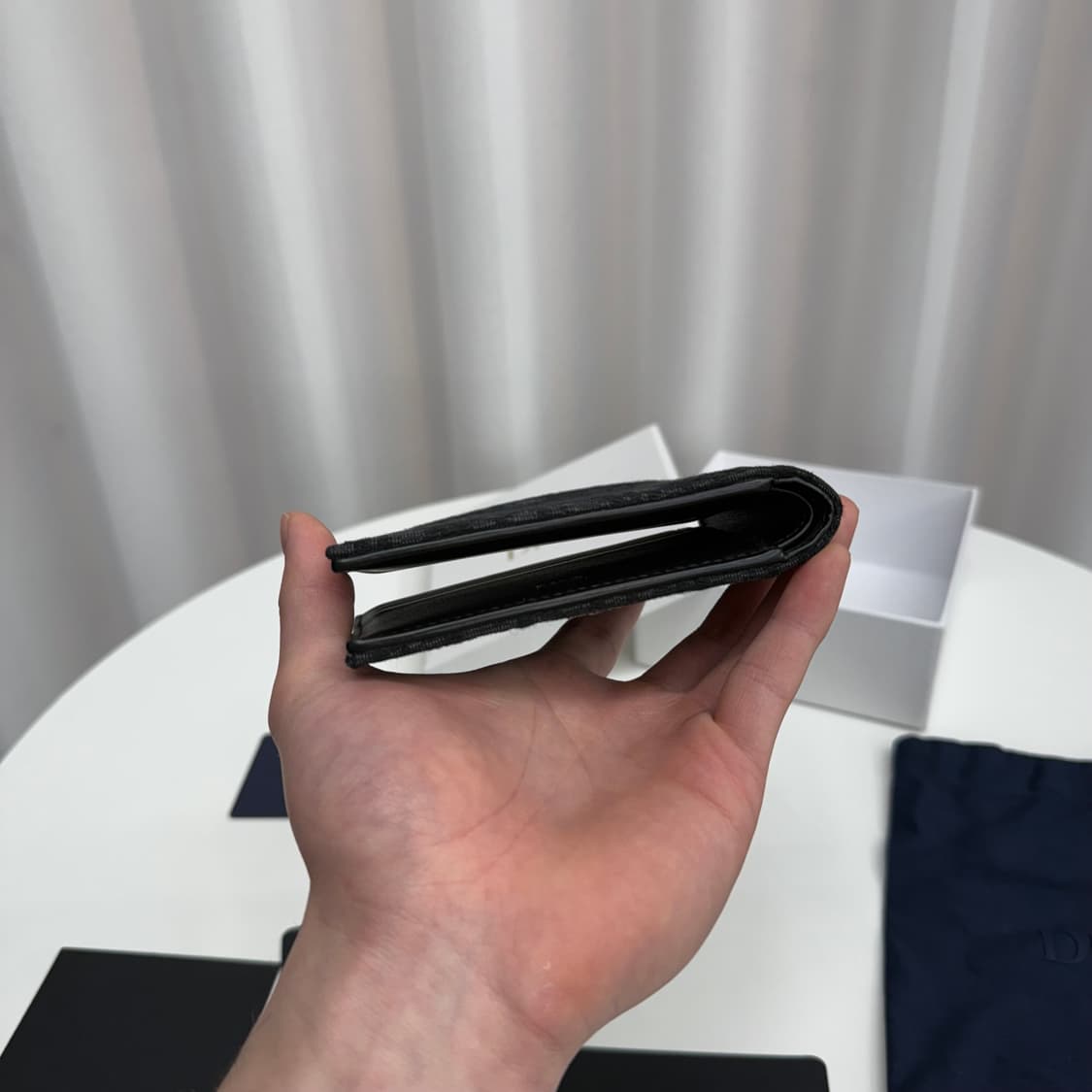 [풀박스] 디올 오블리크 반지갑 블랙 상품이미지5