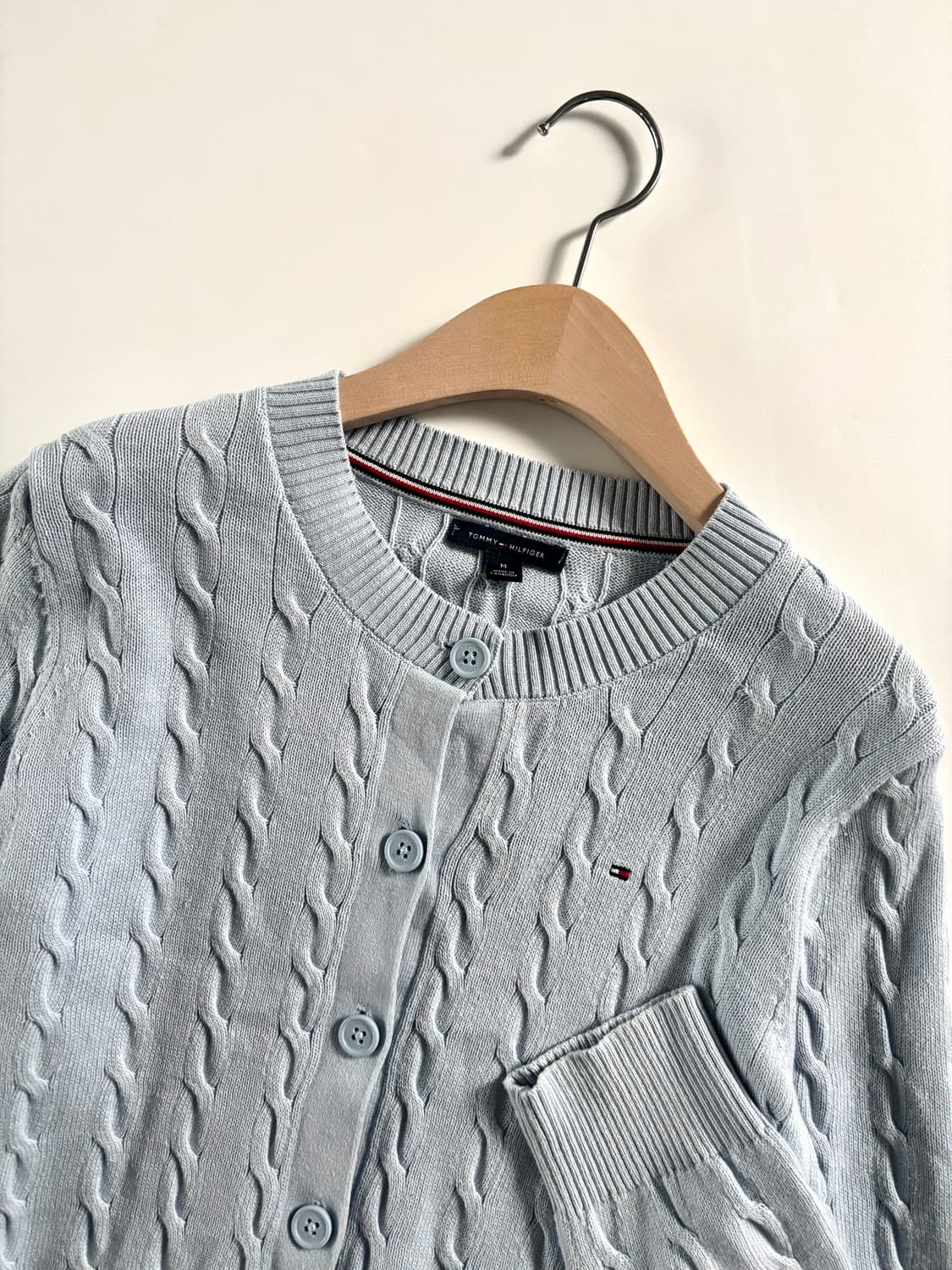 Tommy Hilfiger 타미힐피거 스카이블루 케이블 코튼 가디건 상품이미지3