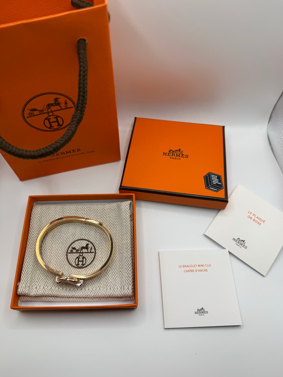 에르메스 미니 클릭 샹달 브레이슬릿 로즈 골드 팔찌  상품이미지2