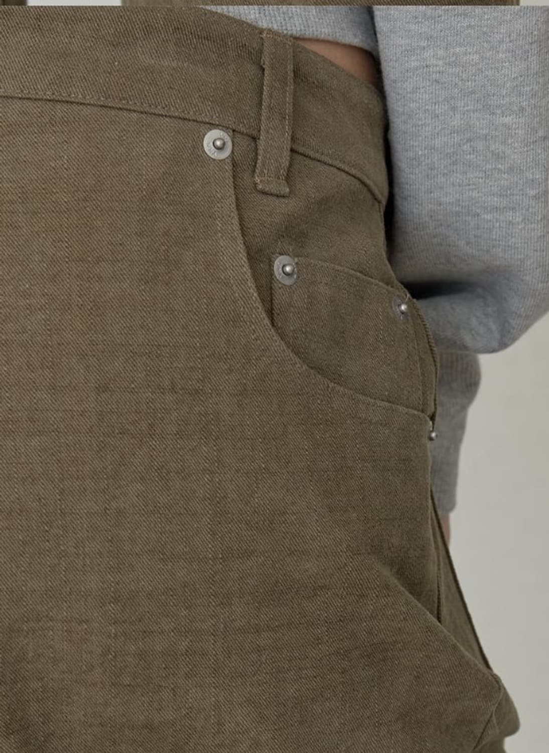  REVERSE PATCHED COTTON PANTS - BROWN 상품이미지4