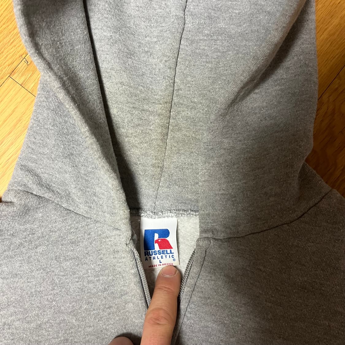 [L] 90s 빈티지 러셀 후드집업 그레이 상품이미지4