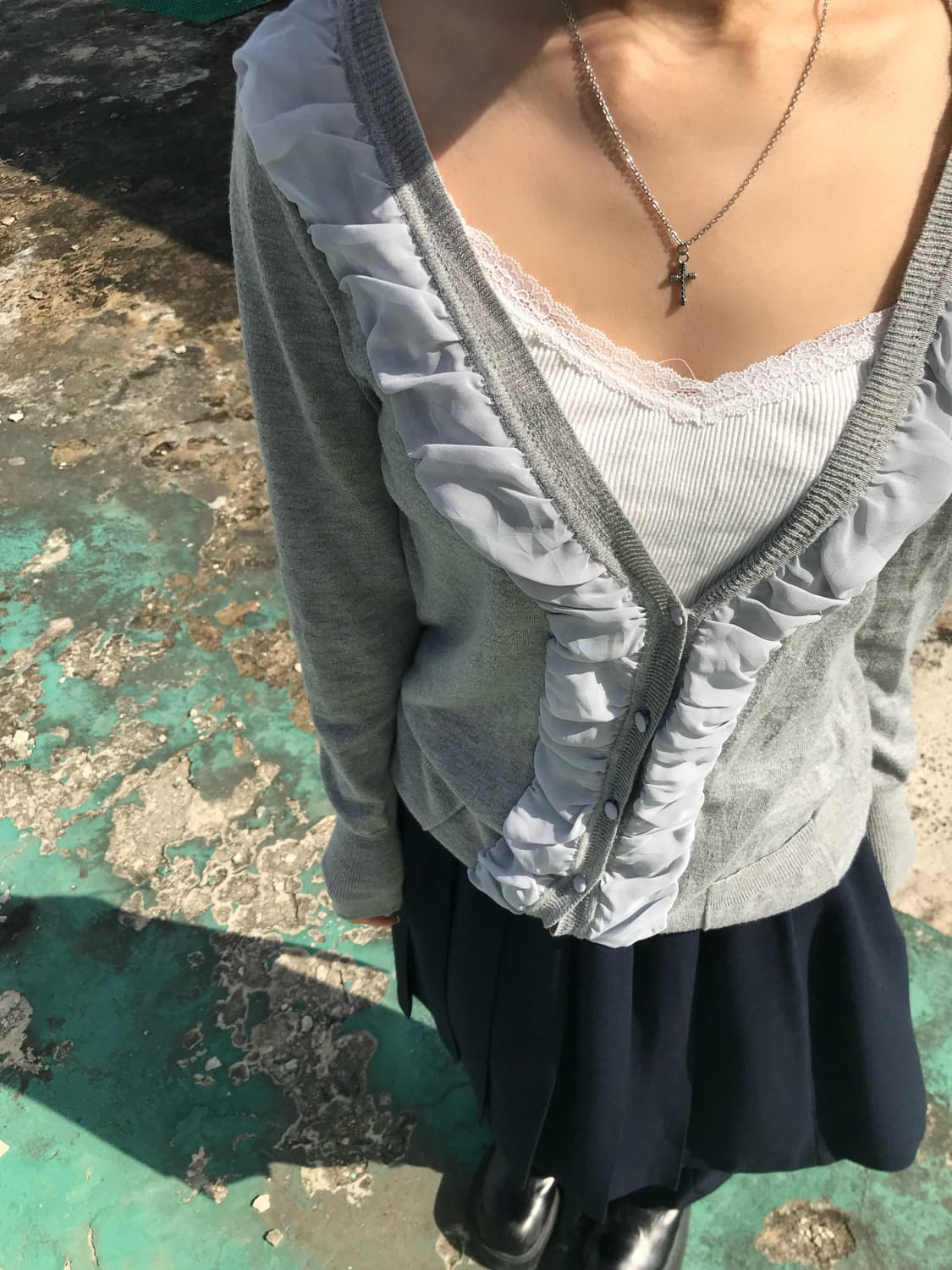 Uptight Chiffon Frill Cardigan 상품이미지6