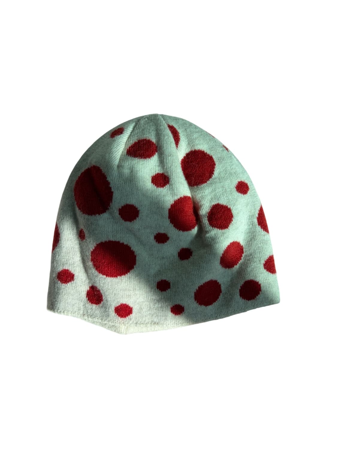 도트 비니 아이보리 & 레드 상품이미지1