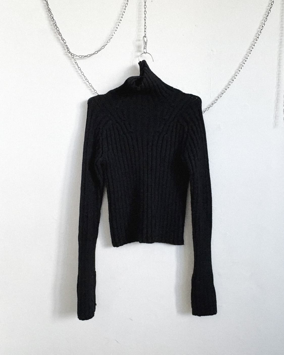 요지야마모토 라나 울 맥시슬리브 크롭 니트 상품이미지4