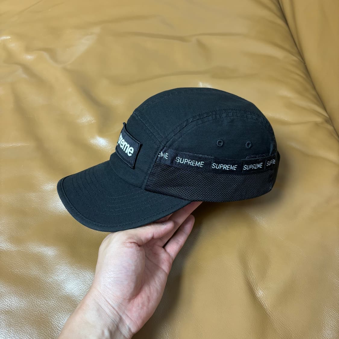 Supreme 슈프림 23fw 메쉬 포켓 블랙 캠프캡 모자 (Black 상품이미지4